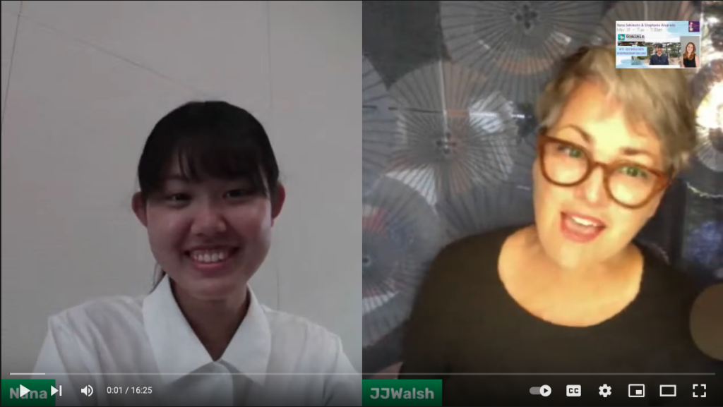 Nana Sekimoto pitches her app, GOMIIN, on the Seek Sustainable Japan talkshow-podcast